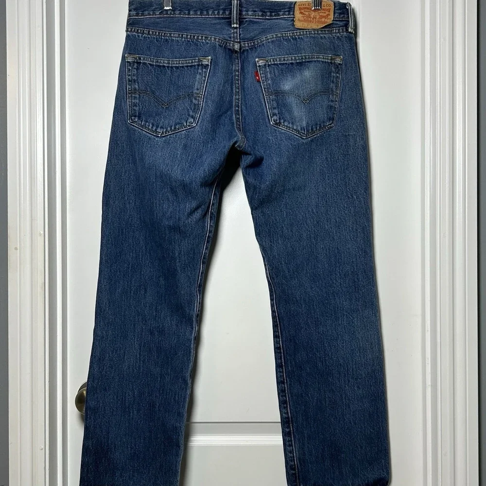 Levi Strauss & Co. Mid Wash Blue Button Fly 5-Pocket Classic Straight Leg Jeans